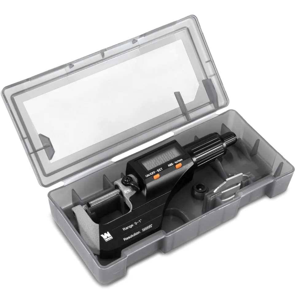WEN 10725 Standard and Metric Digital Micrometer with 0 to 1-Inch Range, .00005-Inch Accuracy, LCD Readout and Storage Case