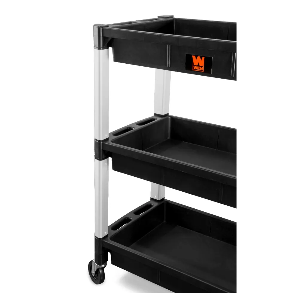 WEN 73163 Three-Tray 300-Pound Capacity Triple Decker Service and Utility Cart