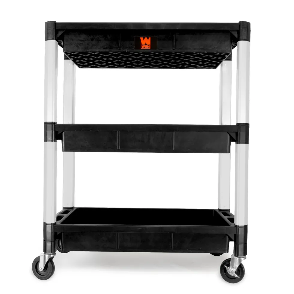 WEN 73163 Three-Tray 300-Pound Capacity Triple Decker Service and Utility Cart