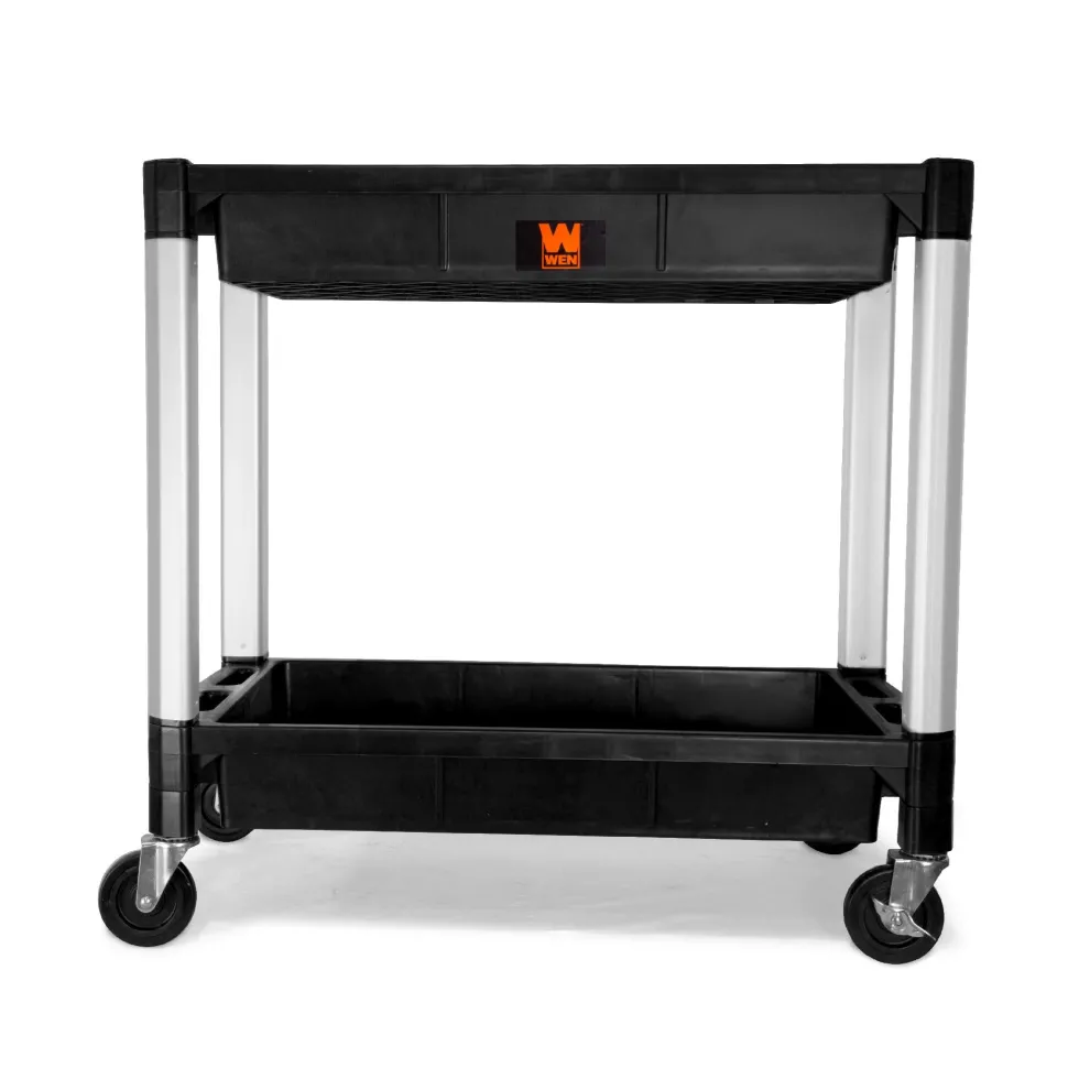 WEN 73162 Two-Tray 300-Pound Capacity Double Decker Service and Utility Cart