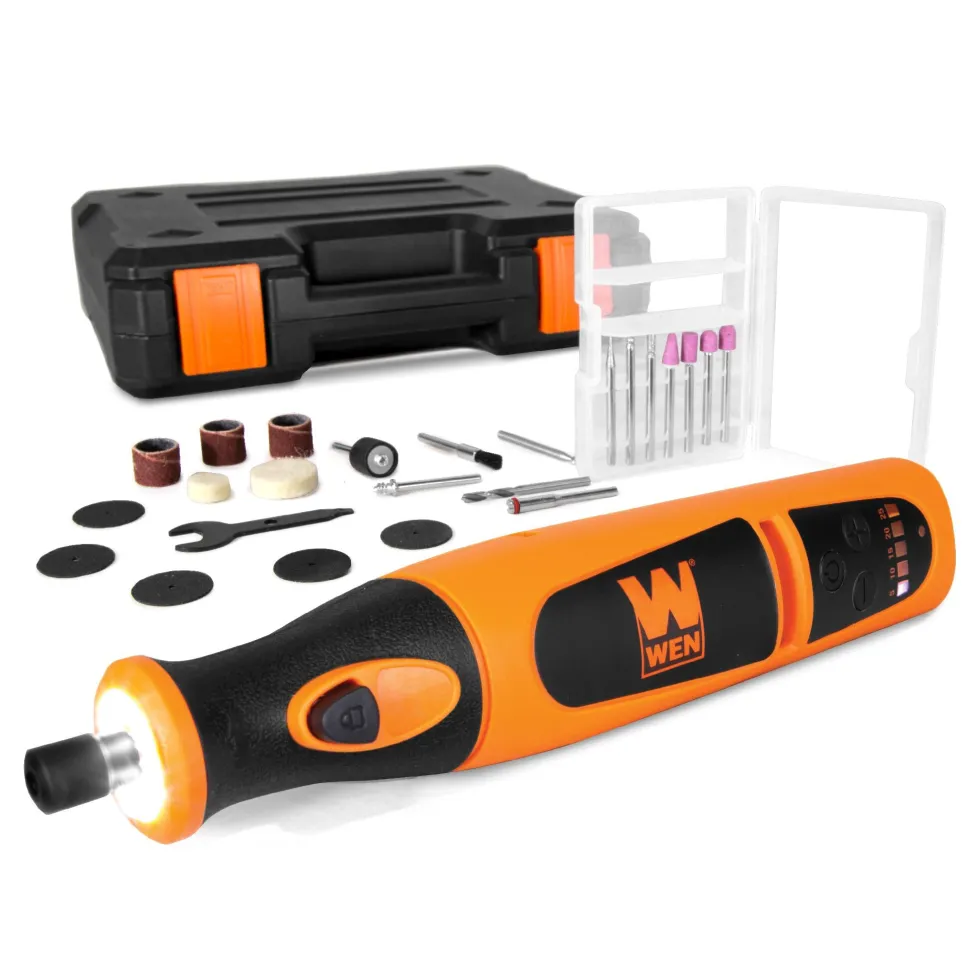 WEN 23072 Variable Speed Lithium-Ion Cordless Rotary Tool Kit with 24-Piece Accessory Set, Charger, and Carrying Case