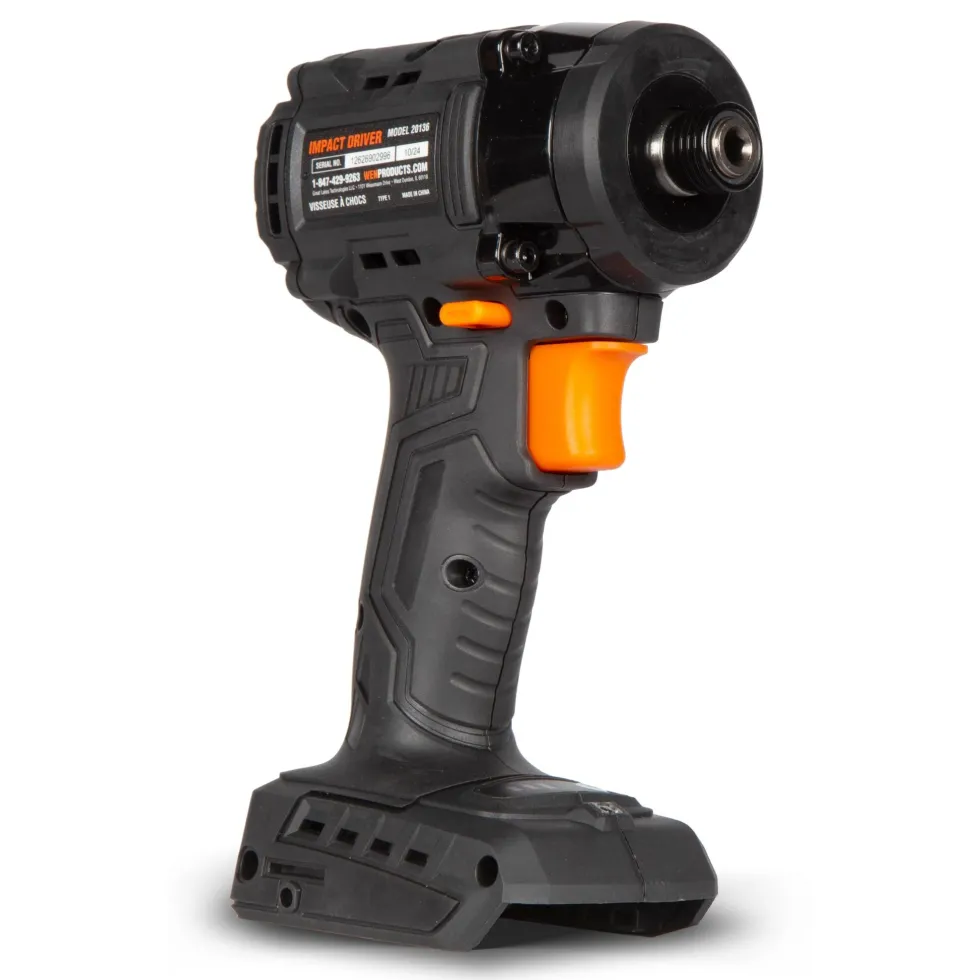 WEN 20VK3DBT 20V Max Cordless Drill, Brushless Compact Impact Driver, and LED Work Light / Flashlight Combo Kit (Tool Only - Battery Not Included)