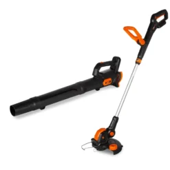 WEN 20VK2LBT 20V Max Cordless String Trimmer and Leaf Blower Combo Kit with 4Ah Battery and Charger