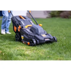 WEN 20VK3TBM 20V Max Cordless 19-Inch Lawn Mower, String Trimmer, and Leaf Blower Combo Kit with Two 5Ah Batteries and Dual Port Charger