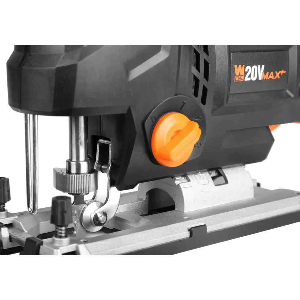 WEN 20670 20V Max Cordless Brushless Auto-Speed Jigsaw with 4.0Ah Lithium Ion Battery and Charger