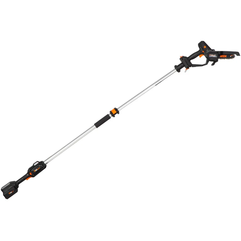 WEN 20751 20V Max Cordless 2-in-1 6-Inch Chainsaw and Pole Saw with 12.3-Foot Reach, 4Ah Battery and Charger