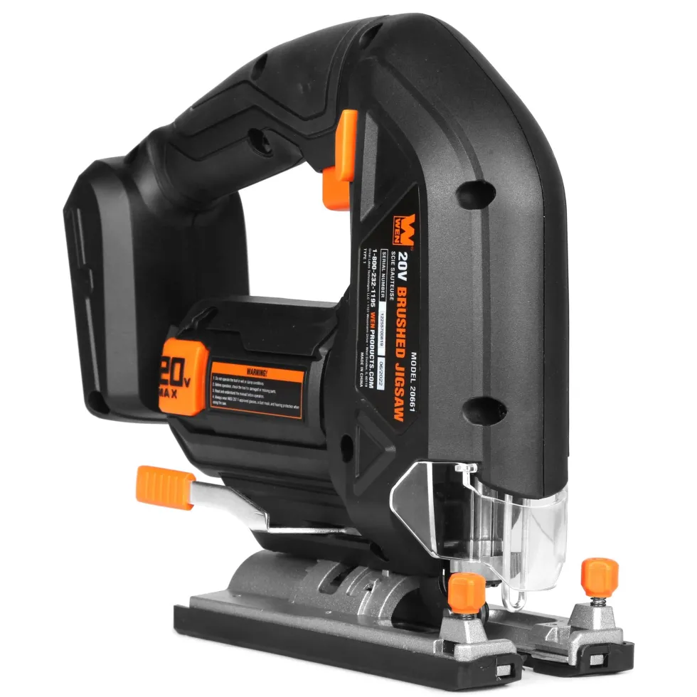 WEN 20661 20V Max Cordless Jigsaw with 2.0 Ah Lithium Ion Battery and Charger