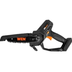 WEN 20736 20V Max Cordless Mini Chainsaw with 6-Inch Bar, 4Ah Battery and Charger