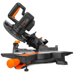 WEN 20672 20V Max 7.25-Inch Cordless Sliding Miter Saw, Single Bevel and Brushless with LED Cutline Guide, 4.0Ah Lithium-Ion Battery and Charger