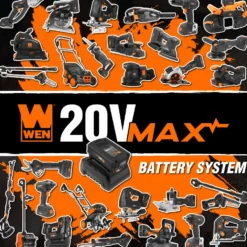 WEN 20496 20V Max 5-Inch Variable Speed Cordless Portable Metal Band Saw with 5.0 Ah Lithium Ion Battery and Charger