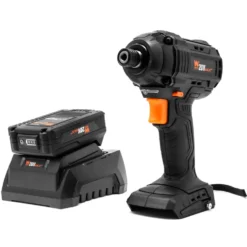 WEN 20135 20V MAX Lithium-Ion 1/4-Inch Brushless Cordless Impact Driver w/ 2.0 Ah Battery and Charger