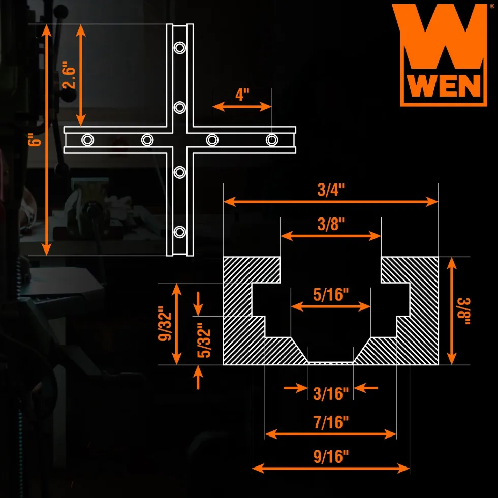WEN WAT482 48-Inch Universal T-Track, Hold Down Clamps, and Intersection Kit for Woodworking