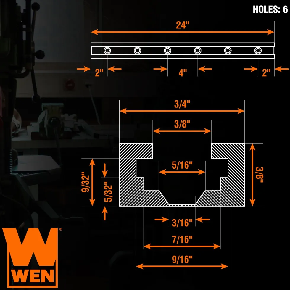WEN WAT242 24-Inch Universal T-Track, Hold Down Clamps, and Intersection Kit for Woodworking