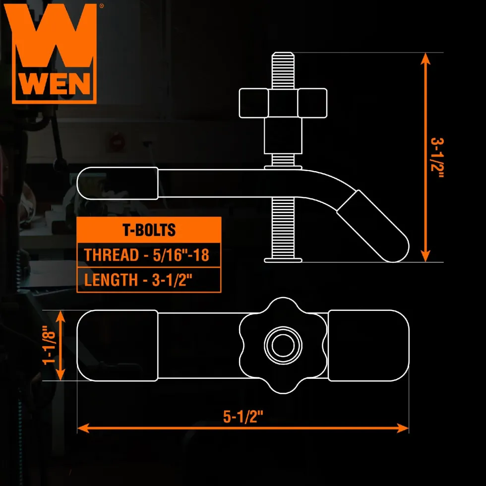 WEN WAT241 24-Inch Universal T-Track and Hold Down Clamps Kit for Woodworking