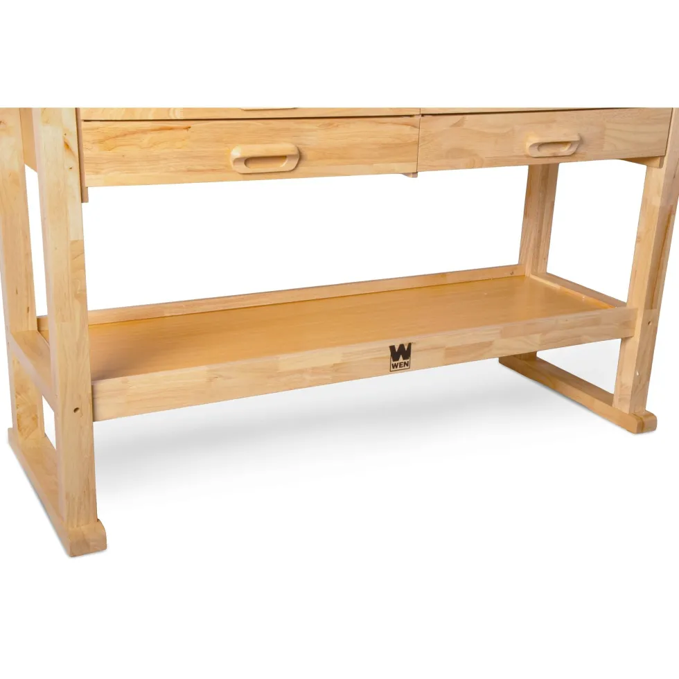 WEN WB6020 60-Inch Hardwood Workbench with Four Drawers and Onboard Vise