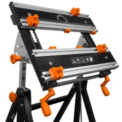 WEN WB2322T 24-Inch Height Adjustable Tilting Steel Portable Work Bench and Vise with 8 Sliding Clamps